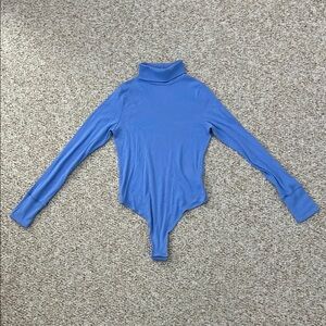 aerie Light Blue Long Sleeve Turtleneck Bodysuit - Size Medium